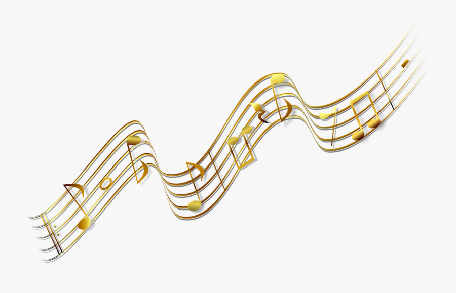 Notes, Melody, Sound, Whistling, Bar, Flying, Music - Gold Music Notes Transparent, Transparent Clipart