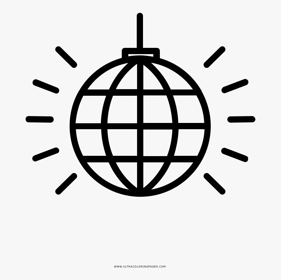 Disco Ball Coloring Page - Website Logo White Background , Free