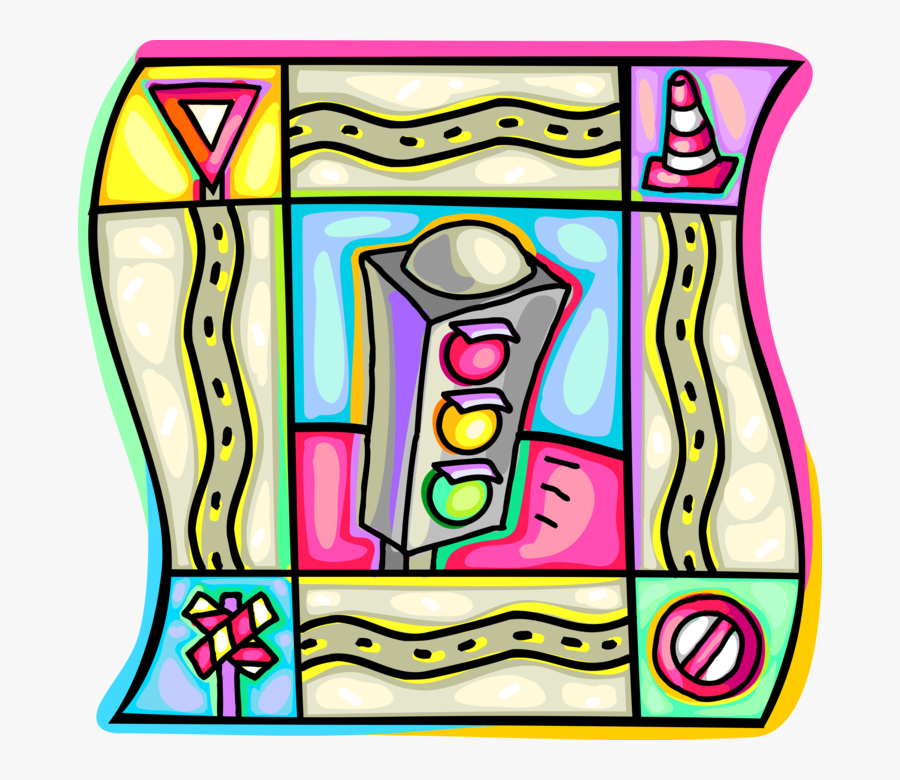 Vector Illustration Of Traffic Light Signals Or Stop, Transparent Clipart