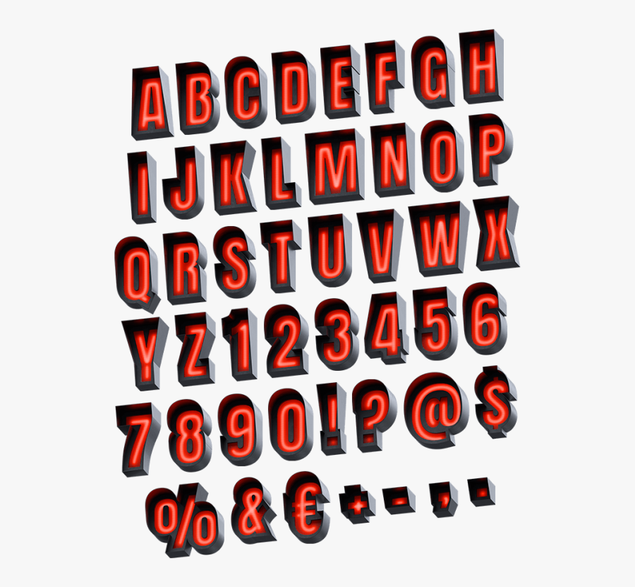 Red Typeface, Transparent Clipart