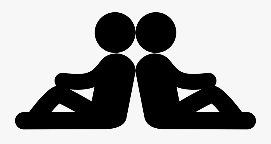Sitting Back To Back Icon, Transparent Clipart