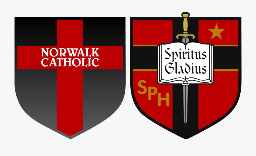 Norwalk Catholic School Work Hard, Play Strong, Serve - Crest, Transparent Clipart