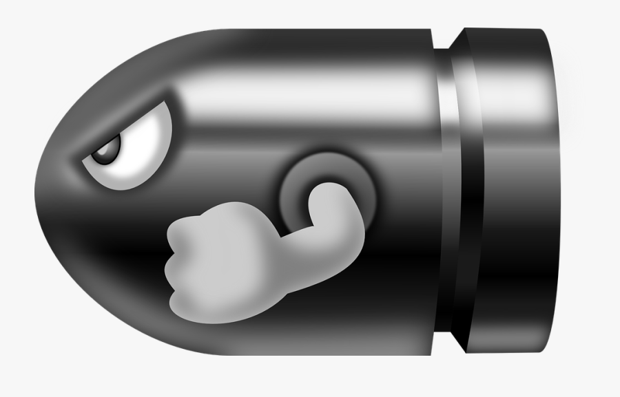 Bullet, Ammunition, Ammo, Shot, Weapon, Cartoon - Bullet Bill Svg, Transparent Clipart