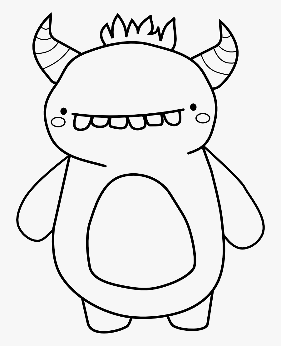 Transparent Nose Clipart Black And White - Cute Monster To Color, Transparent Clipart