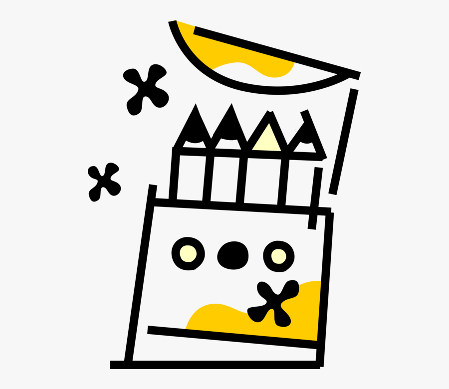 Vector Illustration Of Child"s Box Of Colored Coloring, Transparent Clipart