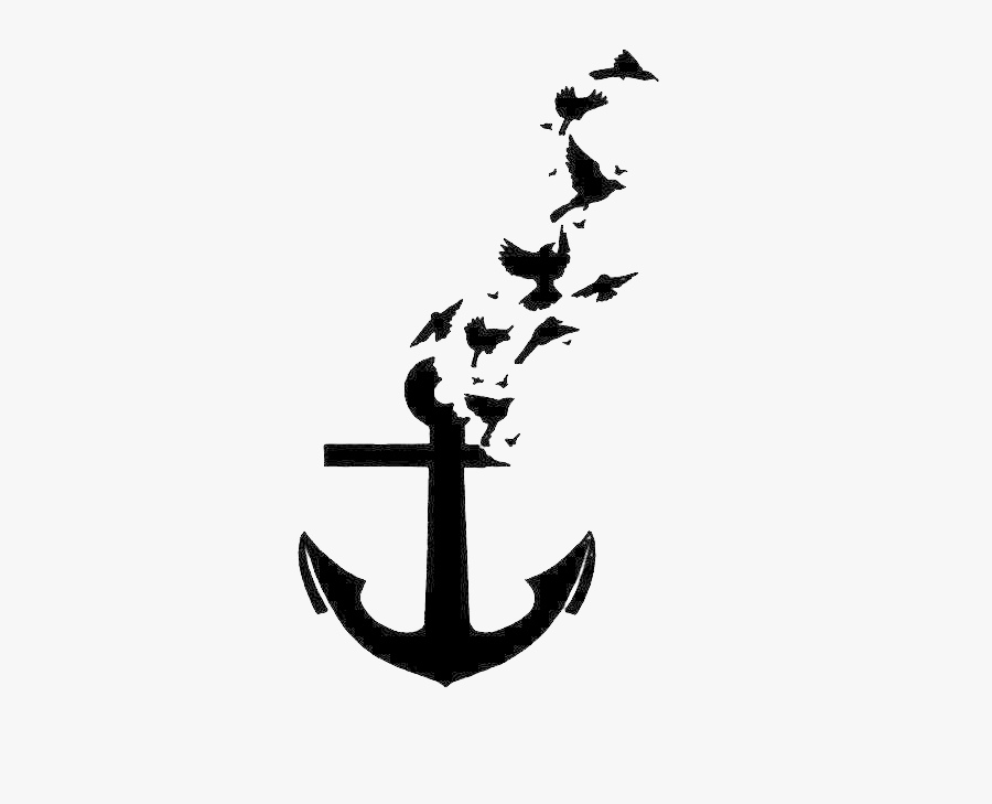 Wall Tattoo Decal Bird Anchor Png Free Photo Clipart - Anchor With Bird Tattoo, Transparent Clipart