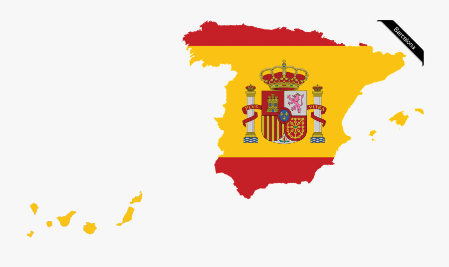 International, Map, Spain, Barcelona, Mourning - Small Map Of Spain, Transparent Clipart