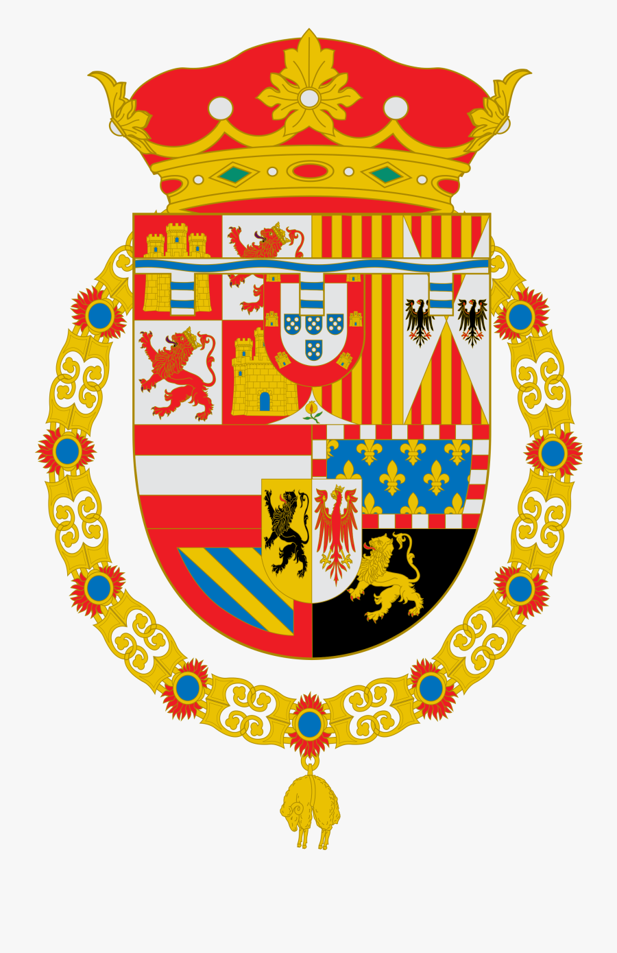 Coat Of Arms Spain 1556 Clipart , Png Download - Imperial Coat Of Arms Spain, Transparent Clipart