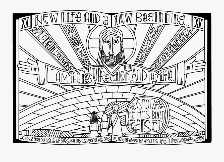 Black And White Stations Of The Cross Clipart, Transparent Clipart