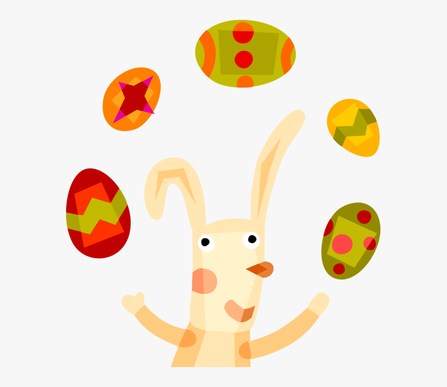 Vector Illustration Of Easter Bunny Juggling Easter, Transparent Clipart