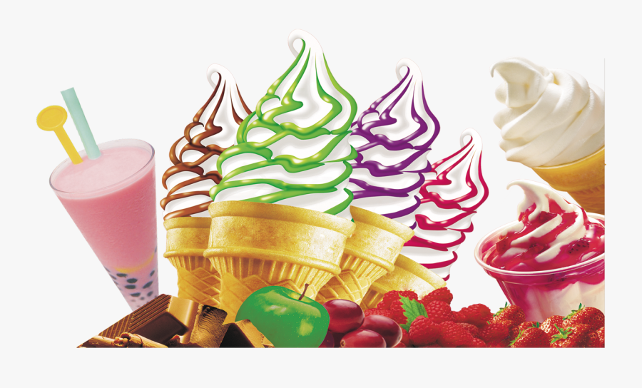 Ice Cream Cone Sundae Frozen Yogurt - Ice Cream Background, Transparent Clipart
