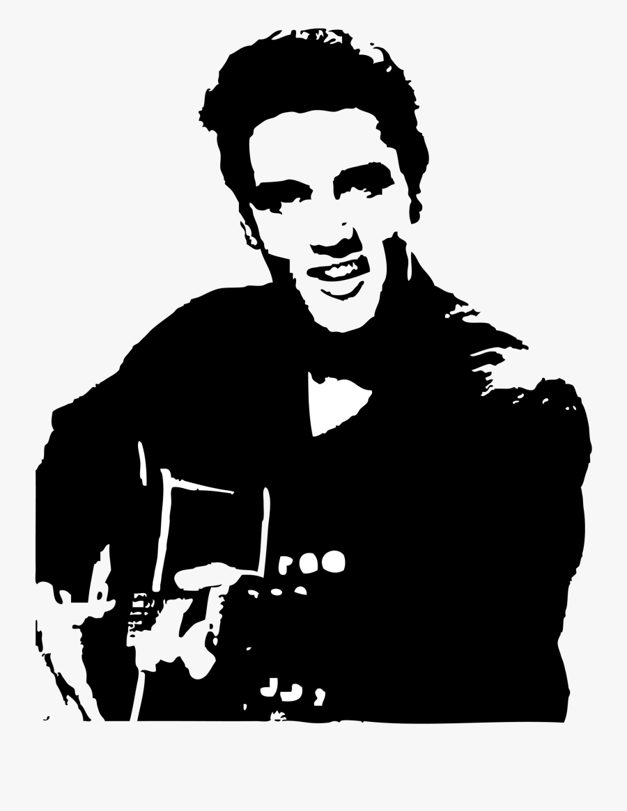 Clip Art Elvis Presley Silhouette - Elvis Presley Sticker, Transparent Clipart