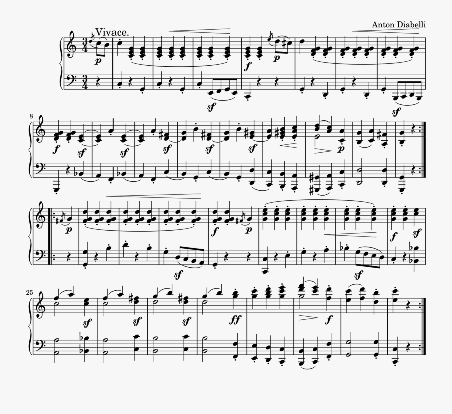 Music Sheet Png Music Notes Free Picture - Variazioni Diabelli, Transparent Clipart
