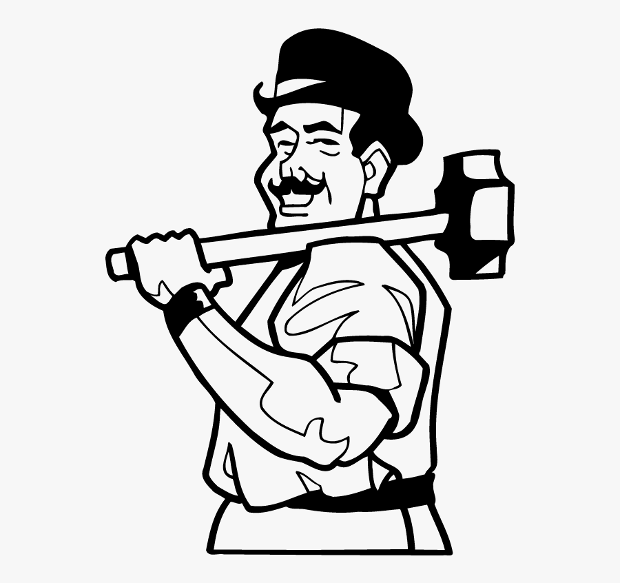 Railroad Worker - Man With Hammer Clipart, Transparent Clipart