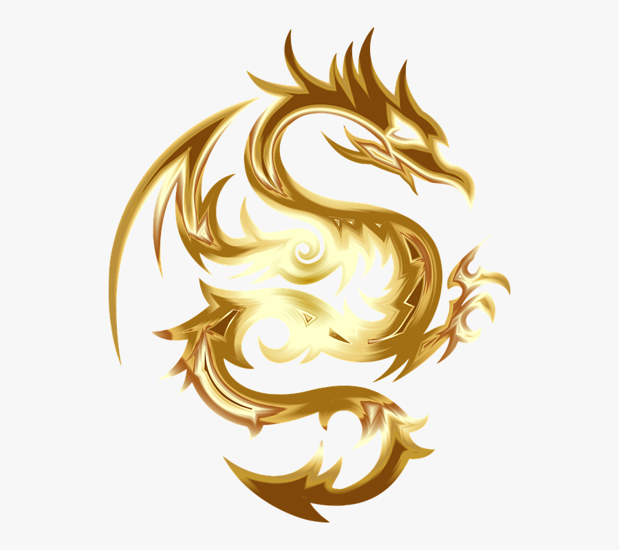 Dragon, Animal, Beast, Creature, Fictional, Monster - Gold Dragon Logo Png, Transparent Clipart