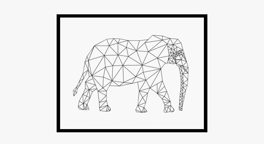 Geometric Elephant Canvas Art Print - Rubber Elephant Stamp, Transparent Clipart