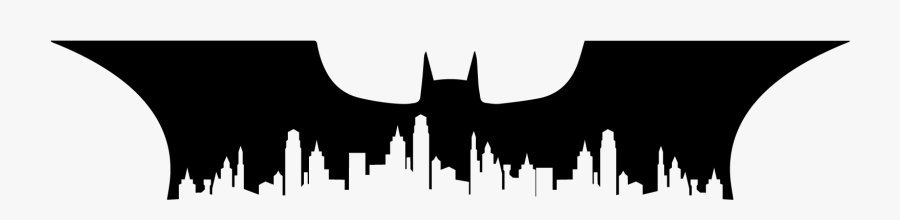Batman Joker Silhouette Gotham City Skyline - Batman Gotham City Skyline, Transparent Clipart