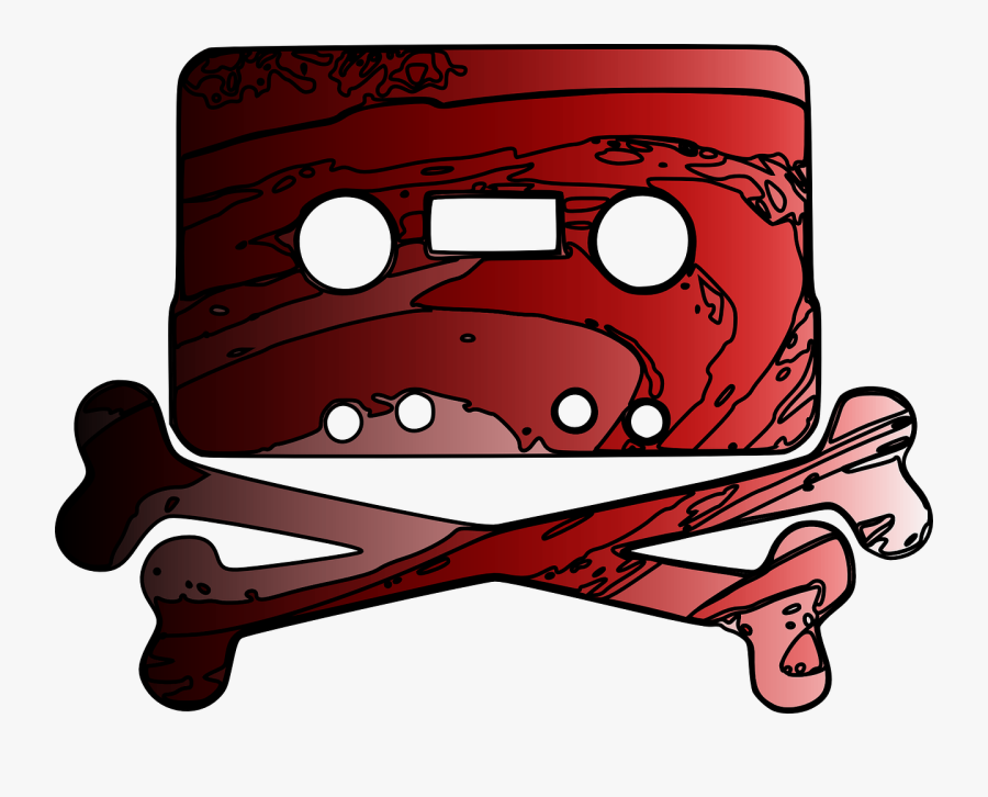 Cassette Jolly Roger Svg Clip Arts - Cassette And Crossbones, Transparent Clipart