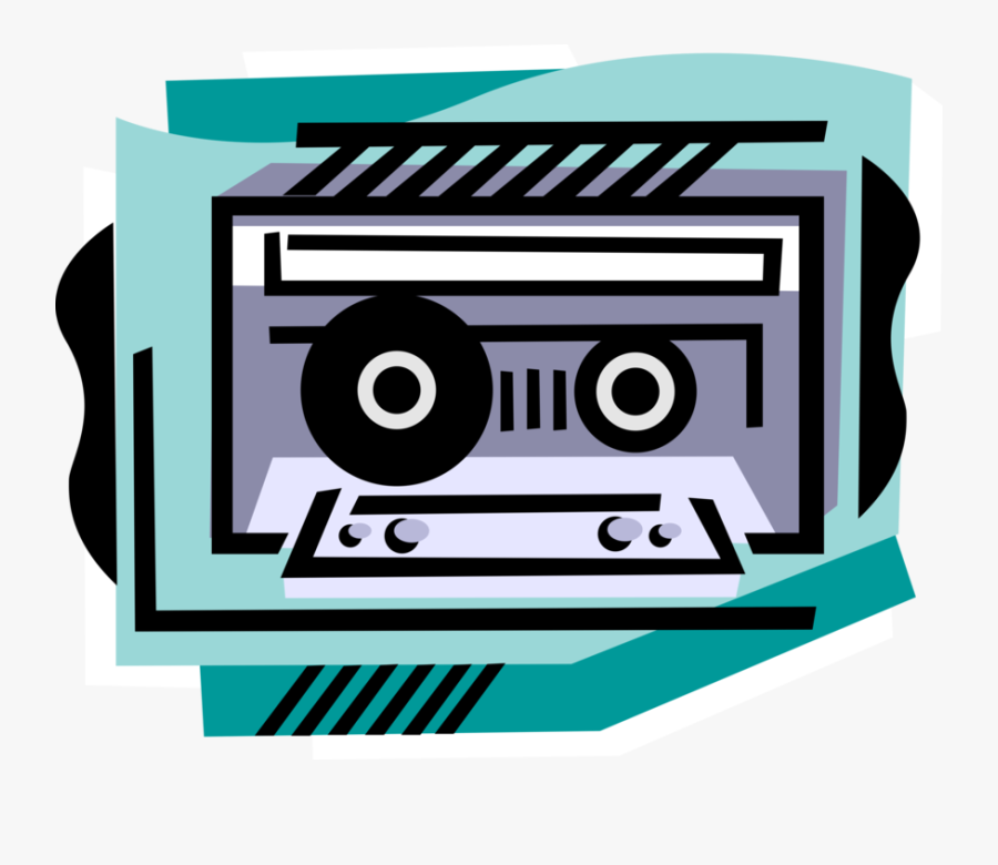Vector Illustration Of Cassette Tape Audio Cassette - Cassette, Transparent Clipart