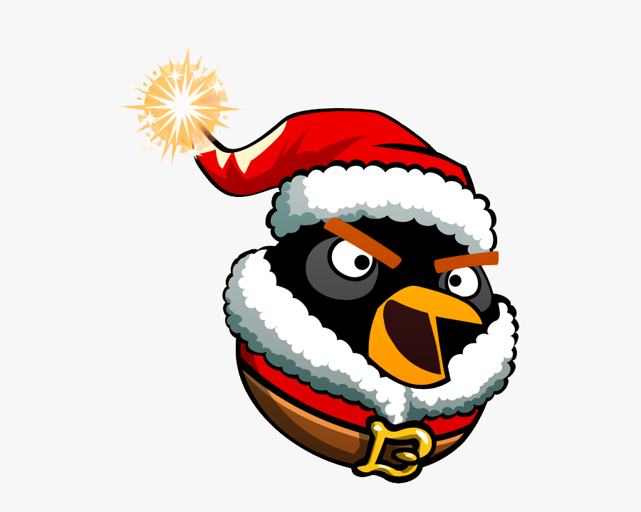 Santa Black Bomb Bird - Angry Birds Bomb Toons, Transparent Clipart