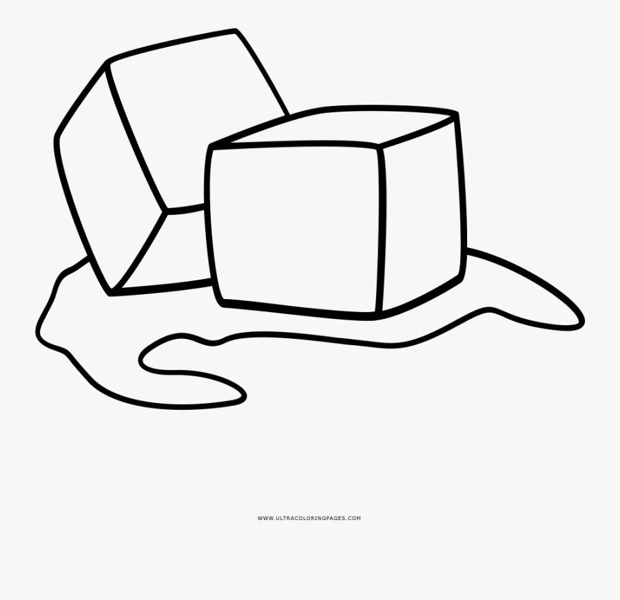 Ice Cubes Coloring Page - Ice Cube For Coloring, Transparent Clipart