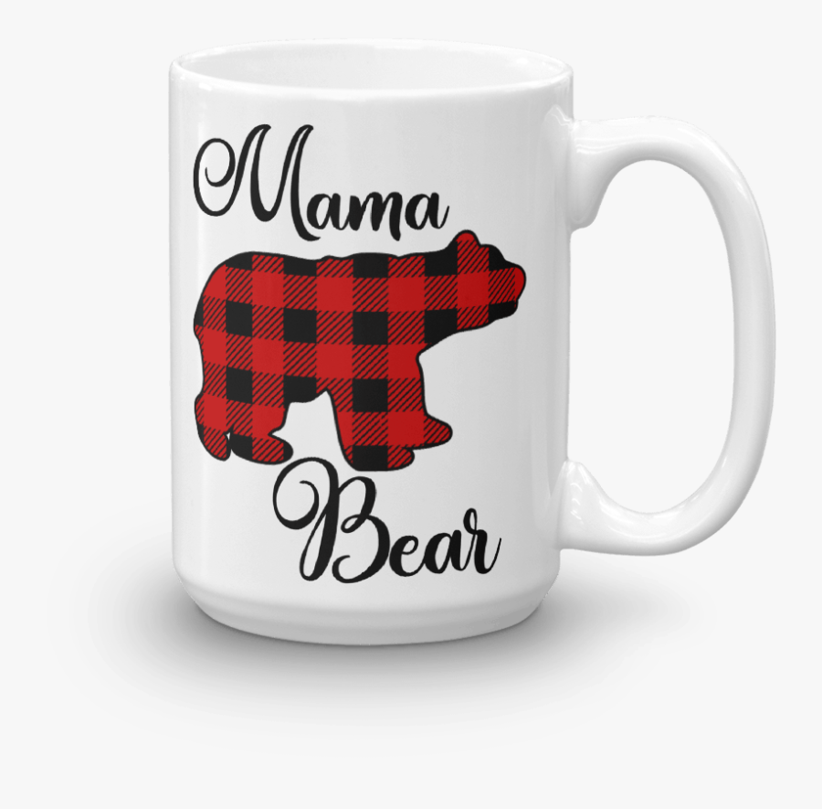 Buffalo Check Mama Bear Mug - Mug, Transparent Clipart