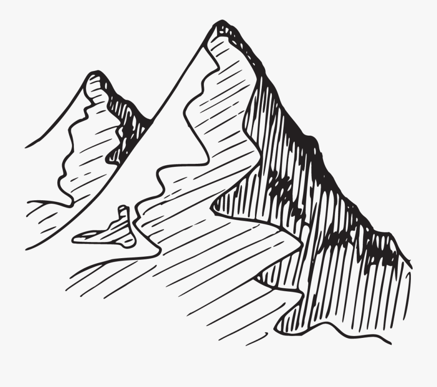 Mountains Sketch Png, Transparent Clipart
