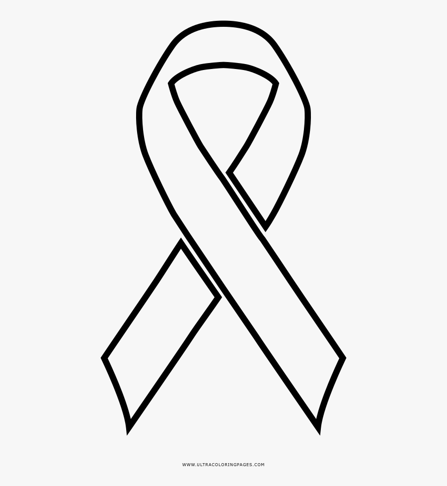 Awareness Ribbon Coloring Page - Line Art, Transparent Clipart