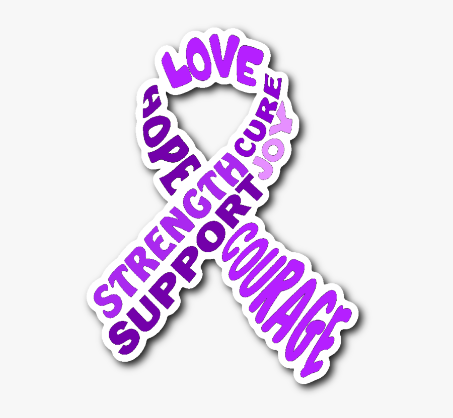 Cancer Ribbons With Words, Transparent Clipart