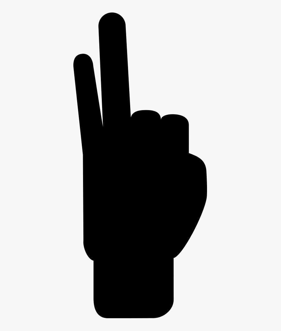 Hand With Two Raised Fingers, Transparent Clipart