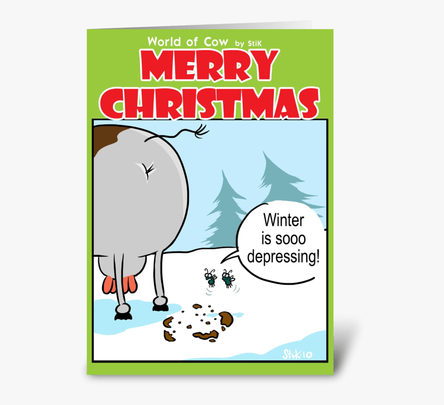 Depressing Winter Christmas Card - Cartoon, Transparent Clipart