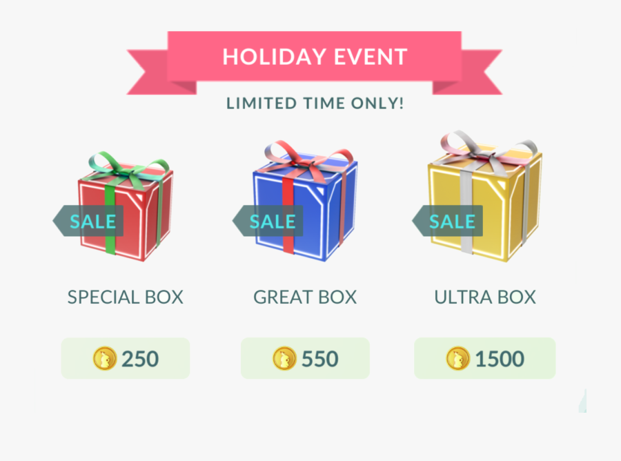 Holiday Sale - Pokemon Go Gift Boxes, Transparent Clipart
