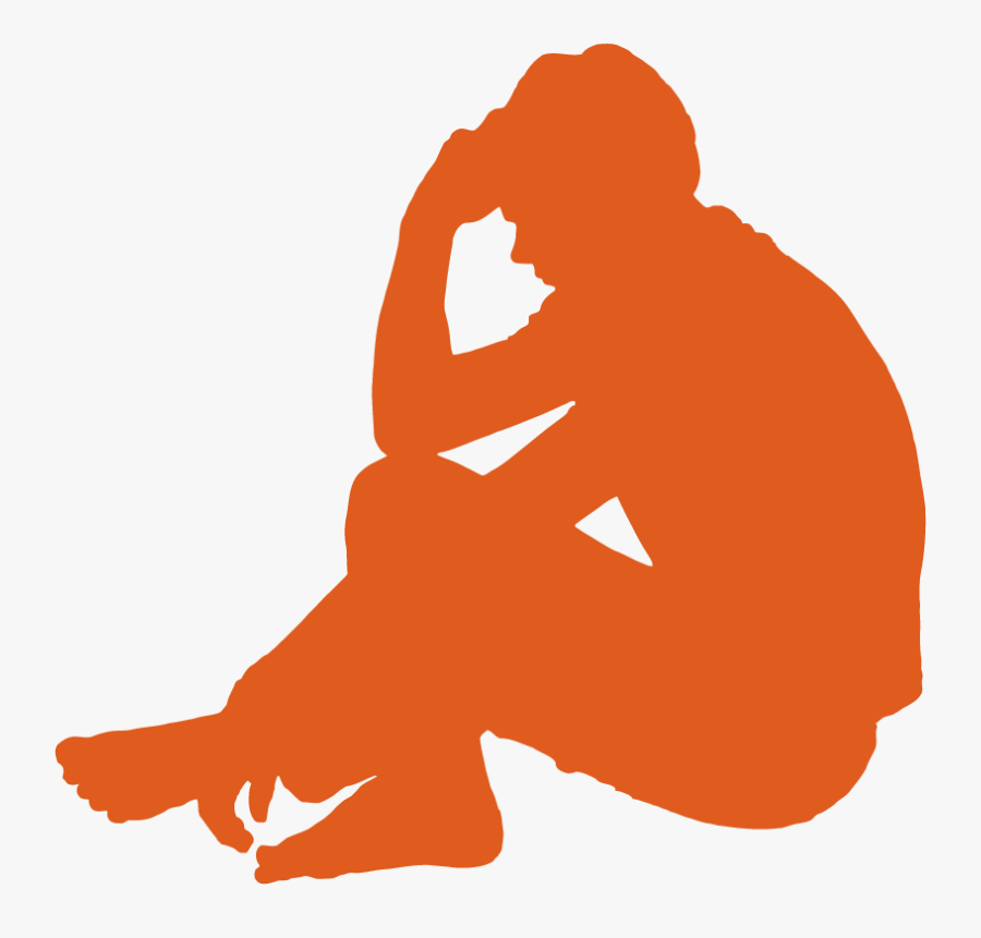 Silhouette Of A Boy Sitting Down, Transparent Clipart