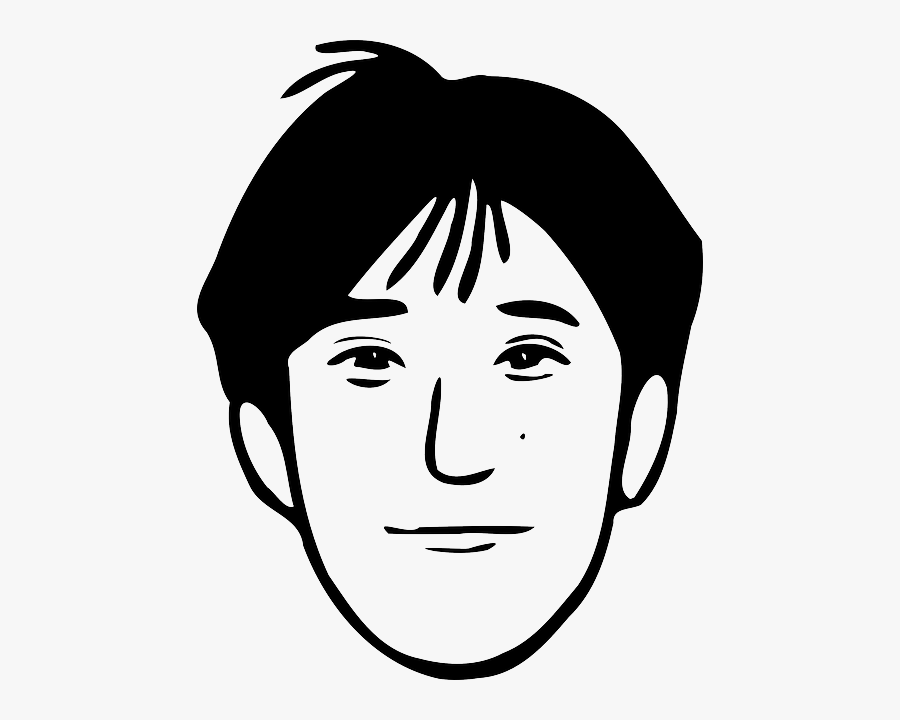 Mad, Man, Young, Face, Cartoon, Men, Sad, Depressed - Black Hair Men Clipart, Transparent Clipart