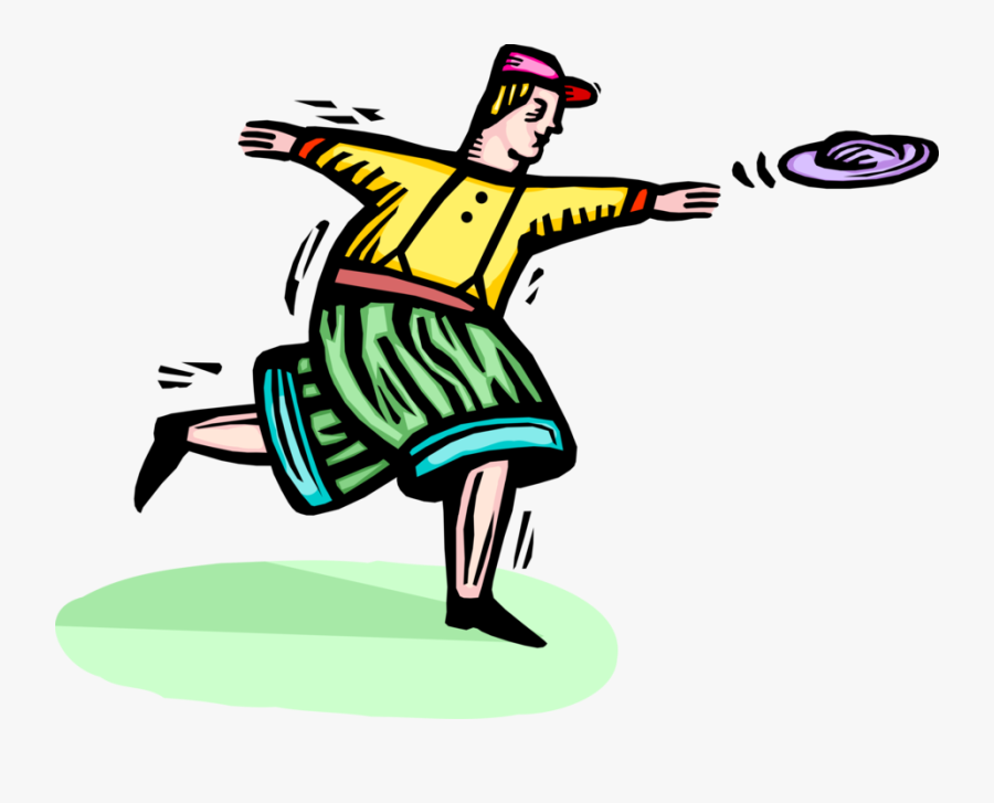 Adolescent Throws Flying Disc, Transparent Clipart