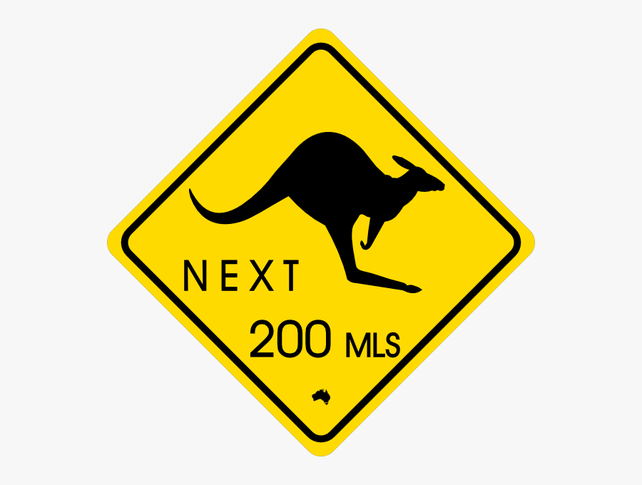 Kangaroo Sign, Transparent Clipart