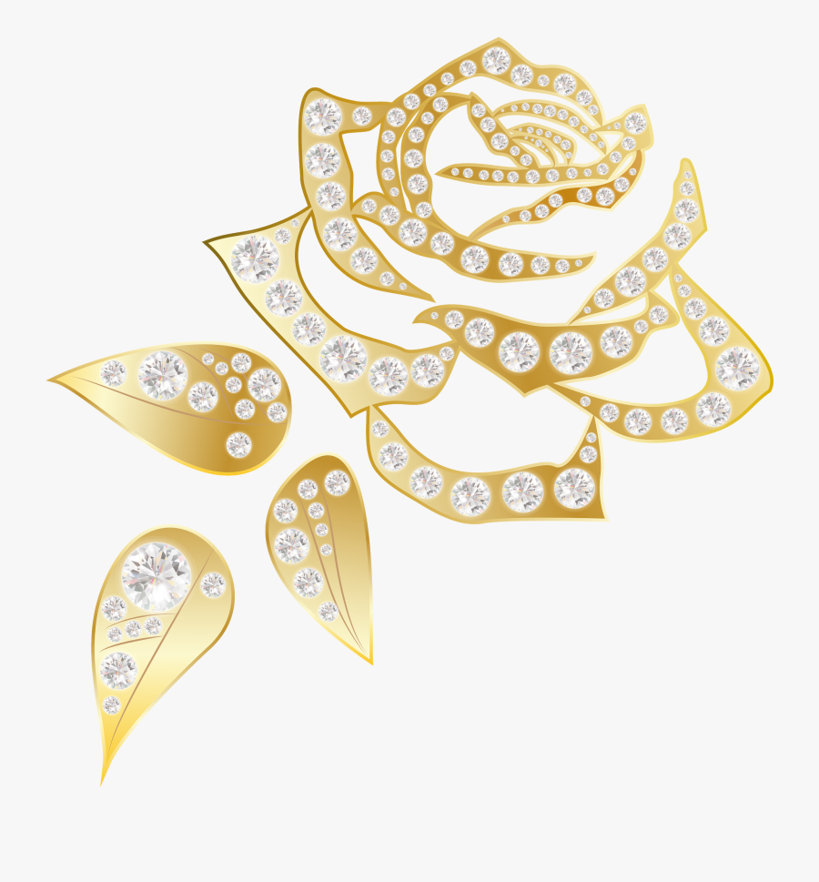 Rose Diamond Gold Png, Transparent Clipart
