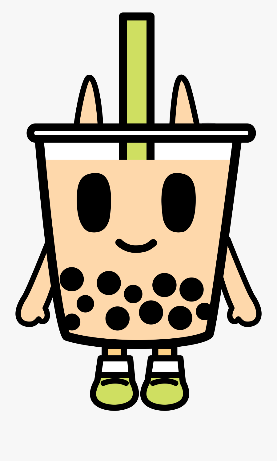 Bubble Tea Cartoon Character, Transparent Clipart