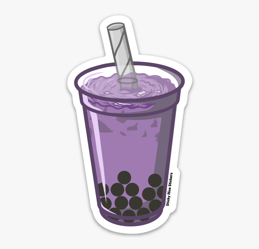 Purple Boba Sticker, Transparent Clipart