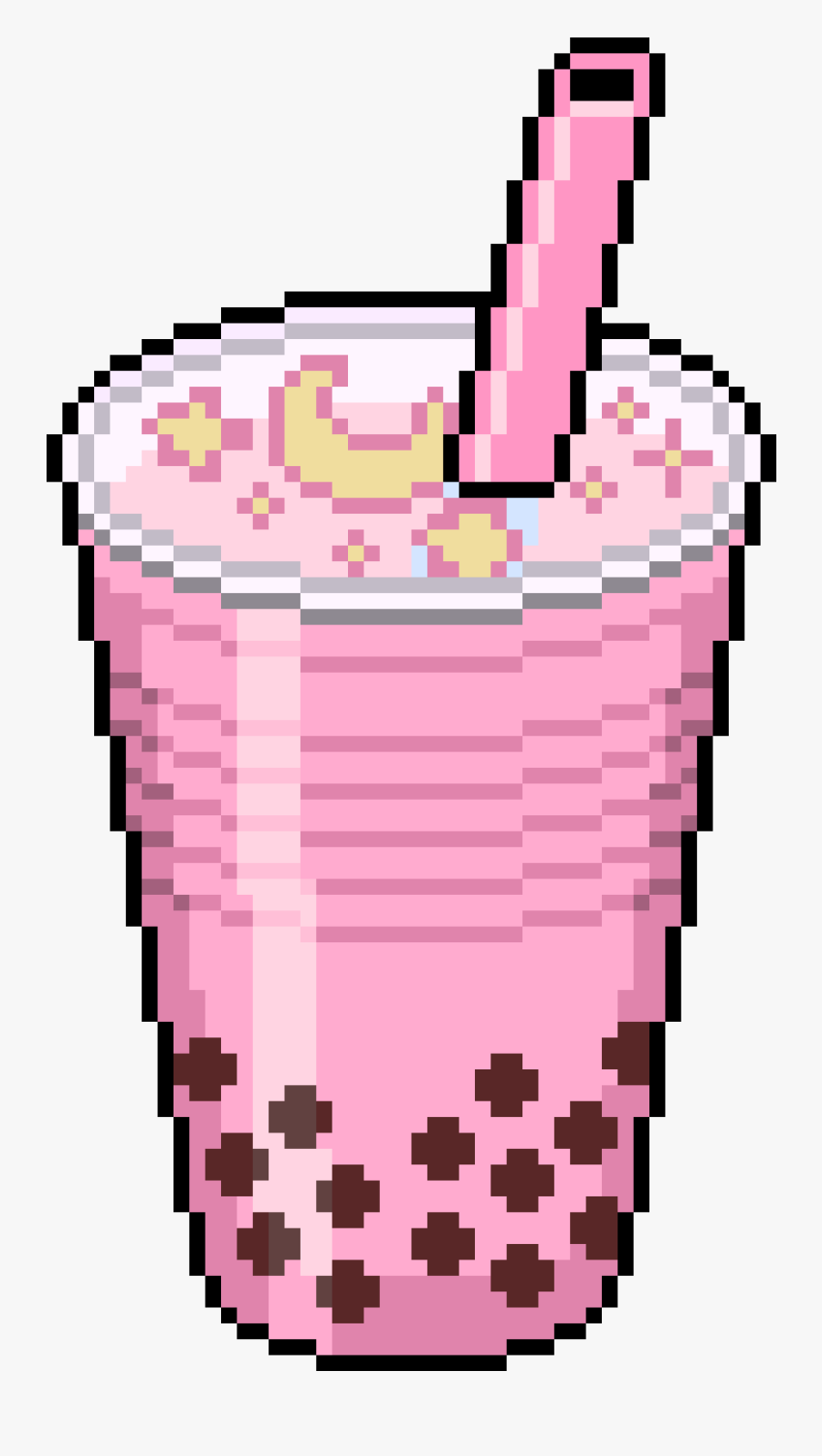 Pixel Art Bubble Tea, Transparent Clipart
