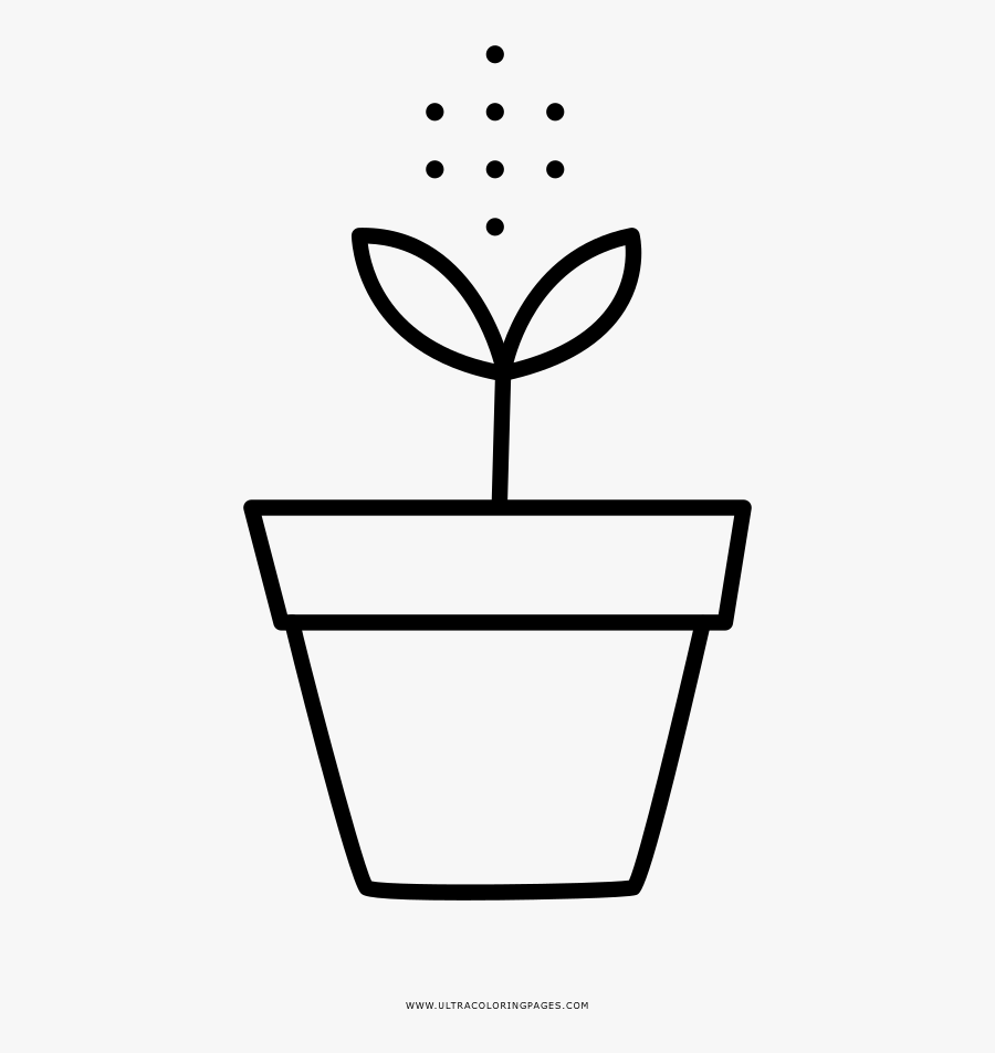 Sprout Coloring Page - Vaso Con Pianta Da Colorare, Transparent Clipart
