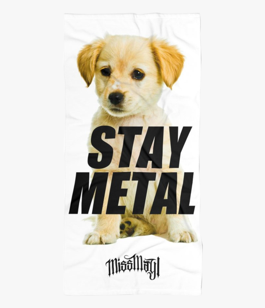 Stay Metal Puppy Beach Towel - Companion Dog, Transparent Clipart