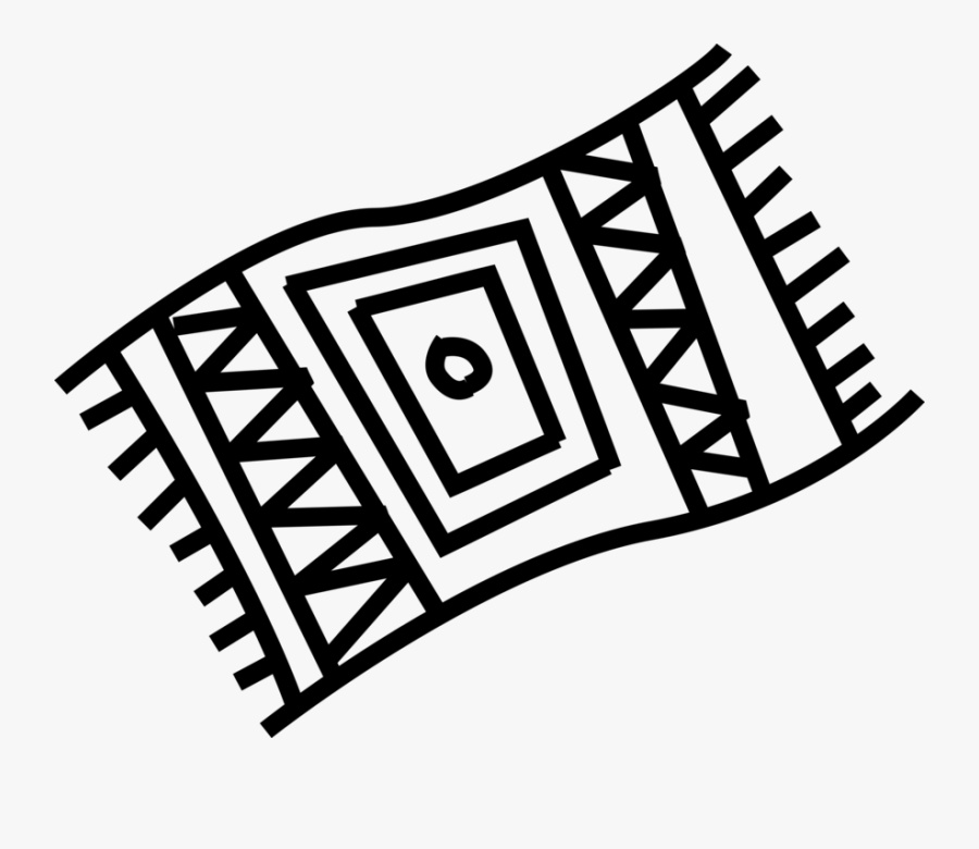Vector Illustration Of Day At The Beach Towel Blanket - Rug Clipart Black And White, Transparent Clipart