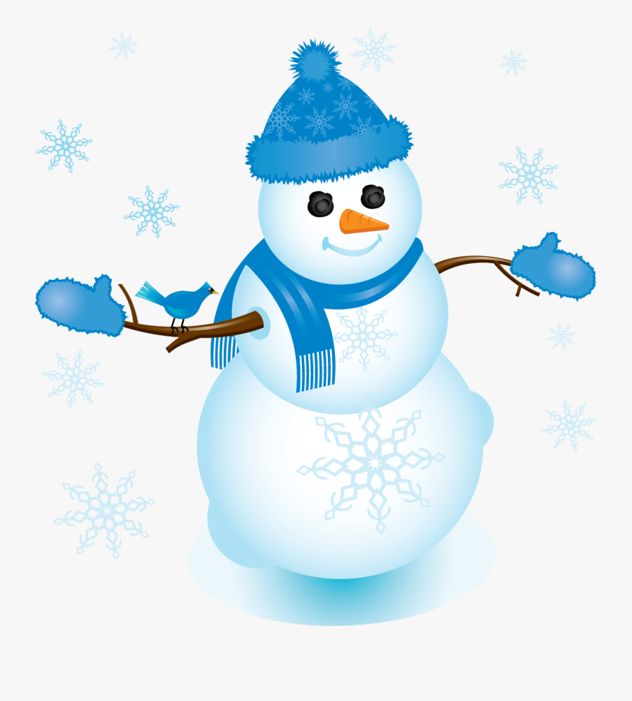 Cold You Cannot Always Avoid People And - Snowman With Blue Scarf, Transparent Clipart