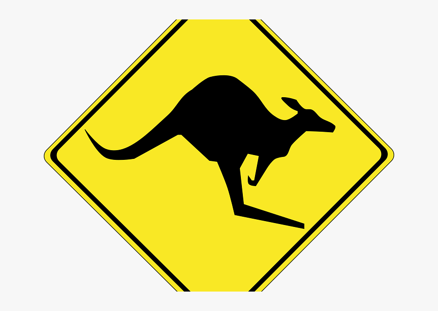 Clip Art Kangaroo Crossing Sign, Transparent Clipart