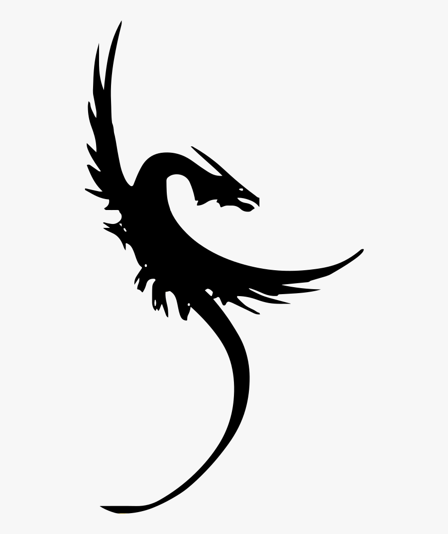 Fantasy Dragon Silhouette - Dragon Symbol Transparent Background, Transparent Clipart