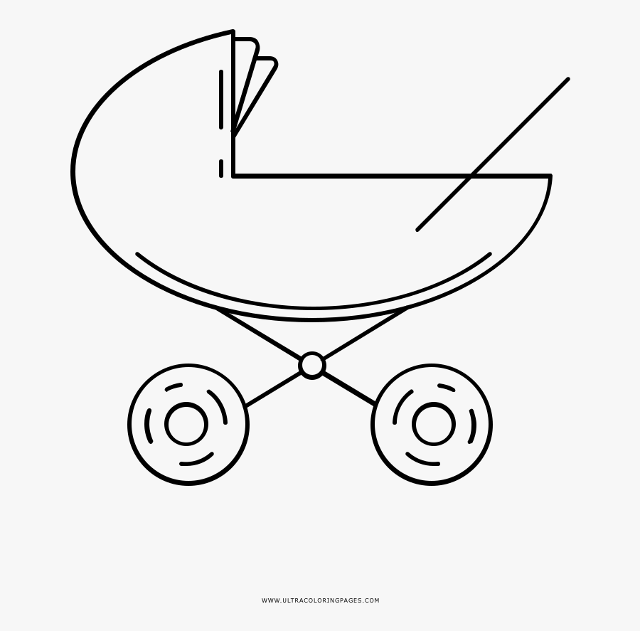 Transparent Baby Stroller Png - Line Art, Transparent Clipart