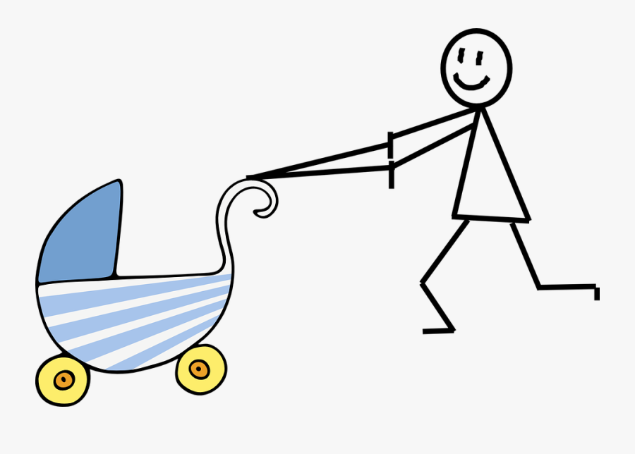 Parenting, Baby, Stroller, Walking A Baby, Mother, - Baby Shower Clip Art, Transparent Clipart