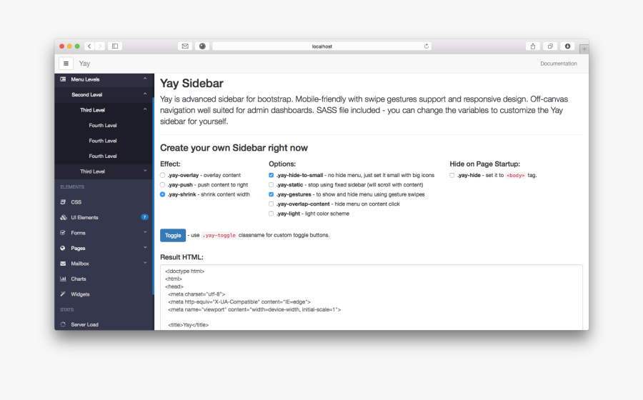 Clip Art Bootstrap Documentation Template Bootstrap Sidebar , Free