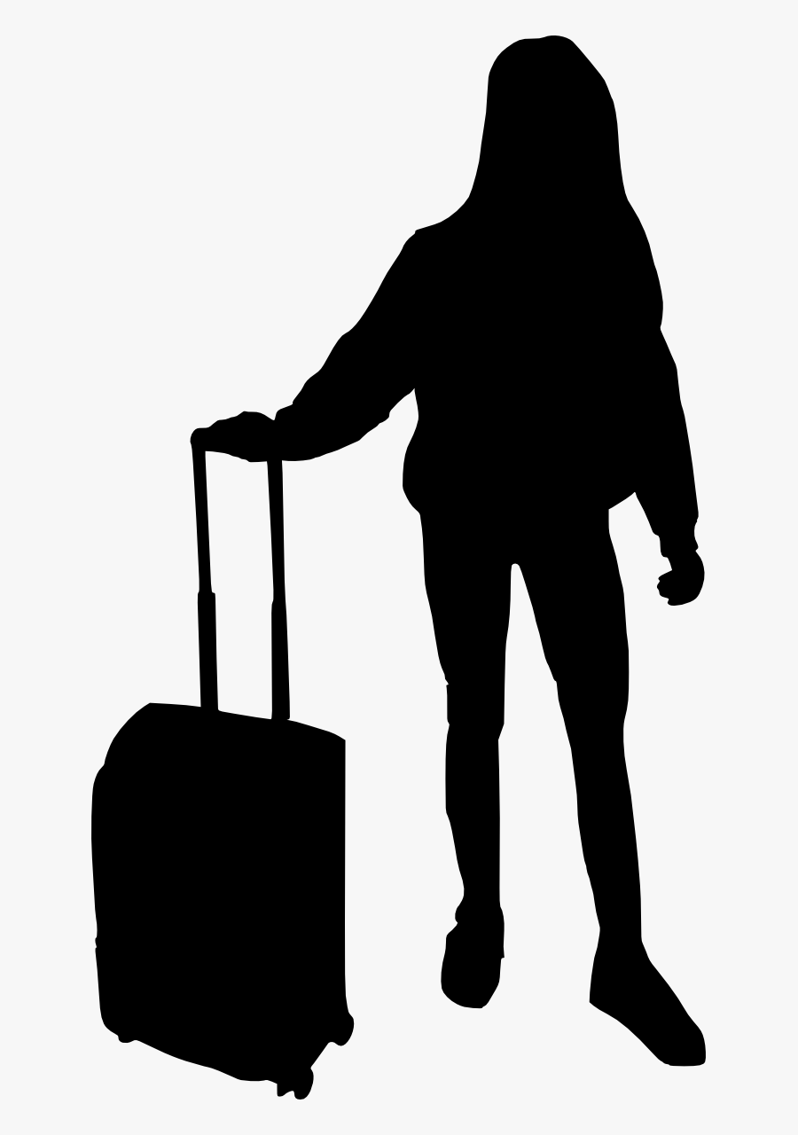 Luggage Clipart World Travel - Silhouette Of Woman With Luggage, Transparent Clipart